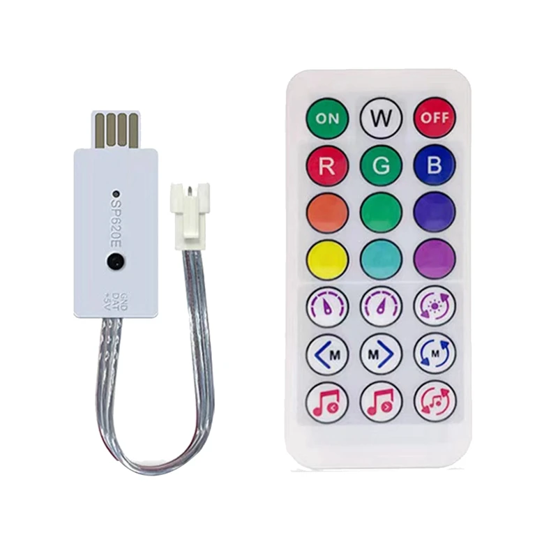 DC5V SP620E USB Bluetooth Музыкальный пиксельный контроллер Часть компонента RF Пульт дистанционного управления для светодиодной ленты WS2812 RGB Light Tape
