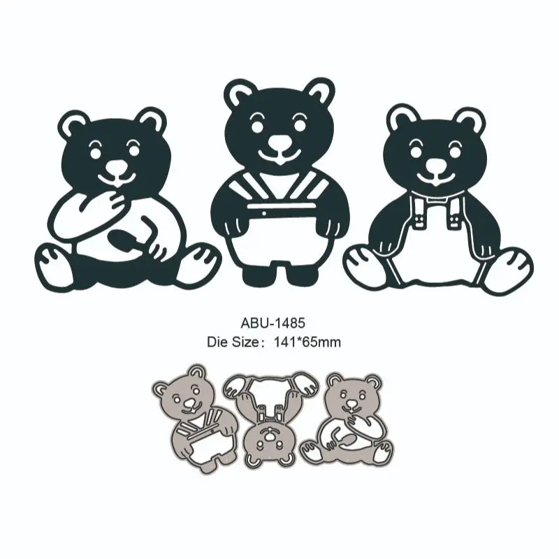 dies2022 новые 3 милых медведя для резки металла слоистые штампы для вырезок штампы для фотоальбома diy card craft
