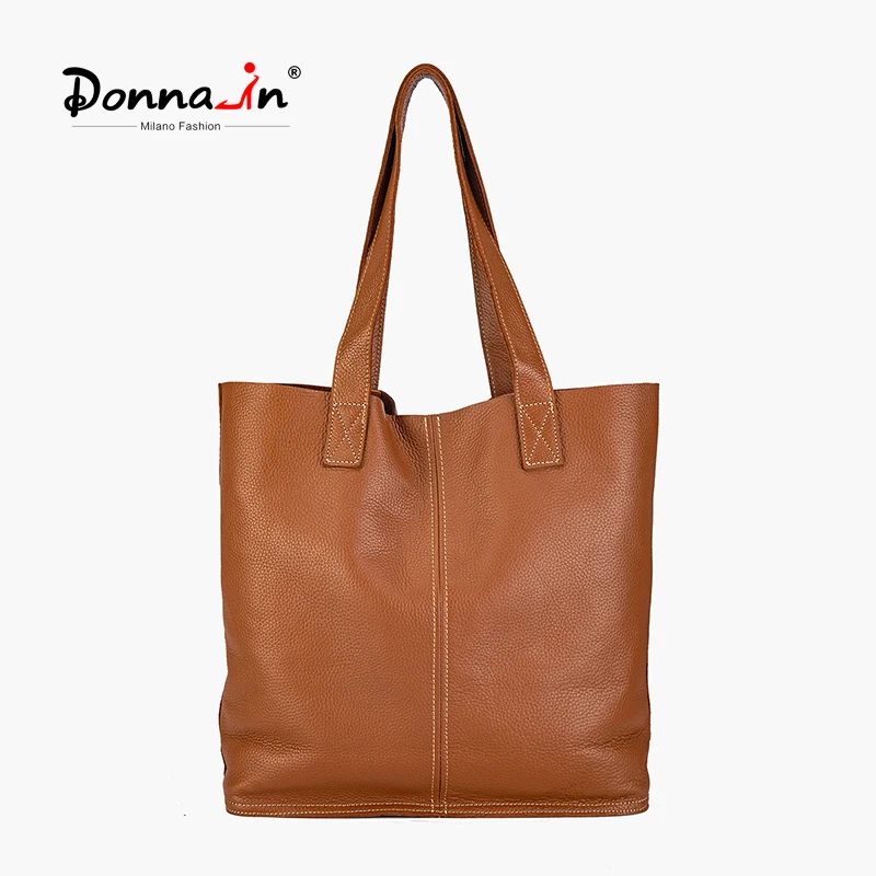 Donna-in, женская повседневная сумка большой емкости, Мягкая, Первый слой, сумка из воловьей кожи, женские Офисные повседневные сумки