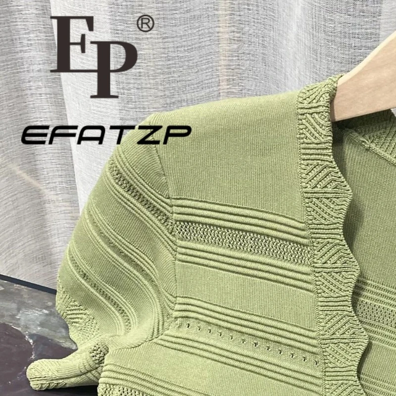 EFATZP 2022 Осеннее Новое поступление Трикотажного Мини-платья с эластичным коротким рукавом, Дизайнерские женские платья, Роскошная женская одежда