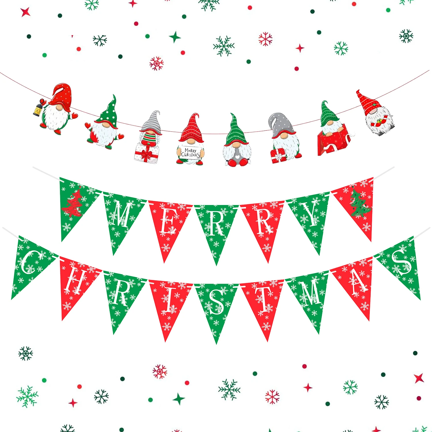 FANGLELAND Merry Christmas Снежинка Треугольный Баннер, Рождественский Знак, Подвесной Баннер, Декор для Домашнего Камина, Вечерние Принадлежности