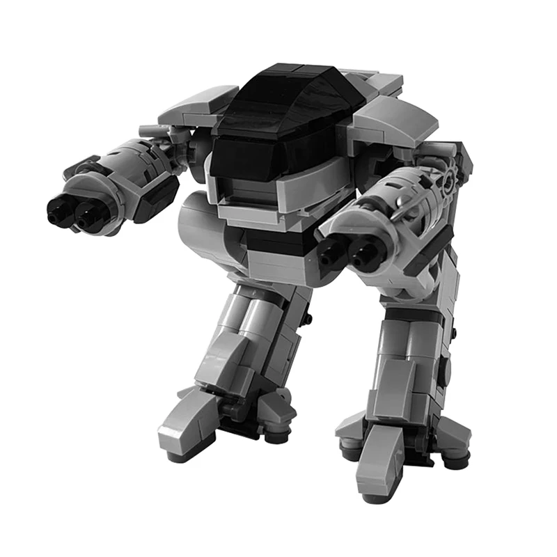 Gobricks MOC Movie RoboCoped, Исполняющий Механическую Войну ED209, Робот, Строительные Блоки, Комплект Черных Машинных Кирпичей с Матрицей, Детская Игрушка