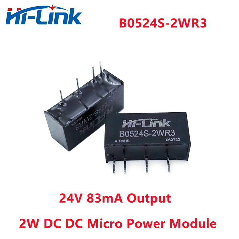 Hi-Link 10 шт./лот Ultra Mini B0524S-2WR3 Понижающий Преобразователь постоянного тока 2 Вт от 5 В до 24 В 83 мА Переключатель ПОСТОЯННОГО Тока Модуль Питания Светодиодного освещения