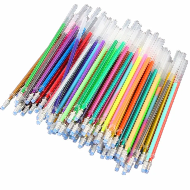 Jonvon Satone 100 Цветная Гелевая Ручка Для Заправки Разноцветной Основной Сумки Нейтральные Ручки для Заправки Письменных Школьных Принадлежностей Caneta Escolar Kid
