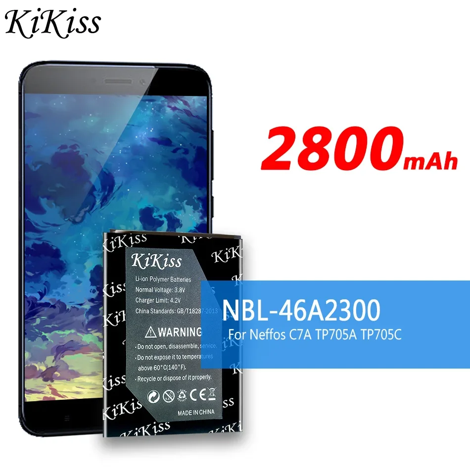 KiKiss 2800 мАч NBL-46A2300 NBL46A2300 Аккумулятор Большой Емкости для Аккумуляторов Neffos C7A TP705A TP705C