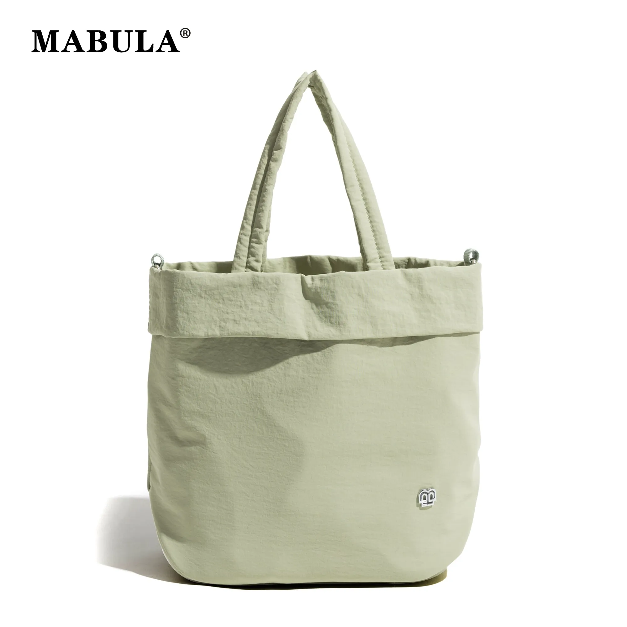 MABULA Простая нейлоновая женская сумка с верхней ручкой, модная зеленая сумка для девочек на каждый день, Повседневная сумка для покупок, надежная дорожная сумочка через плечо