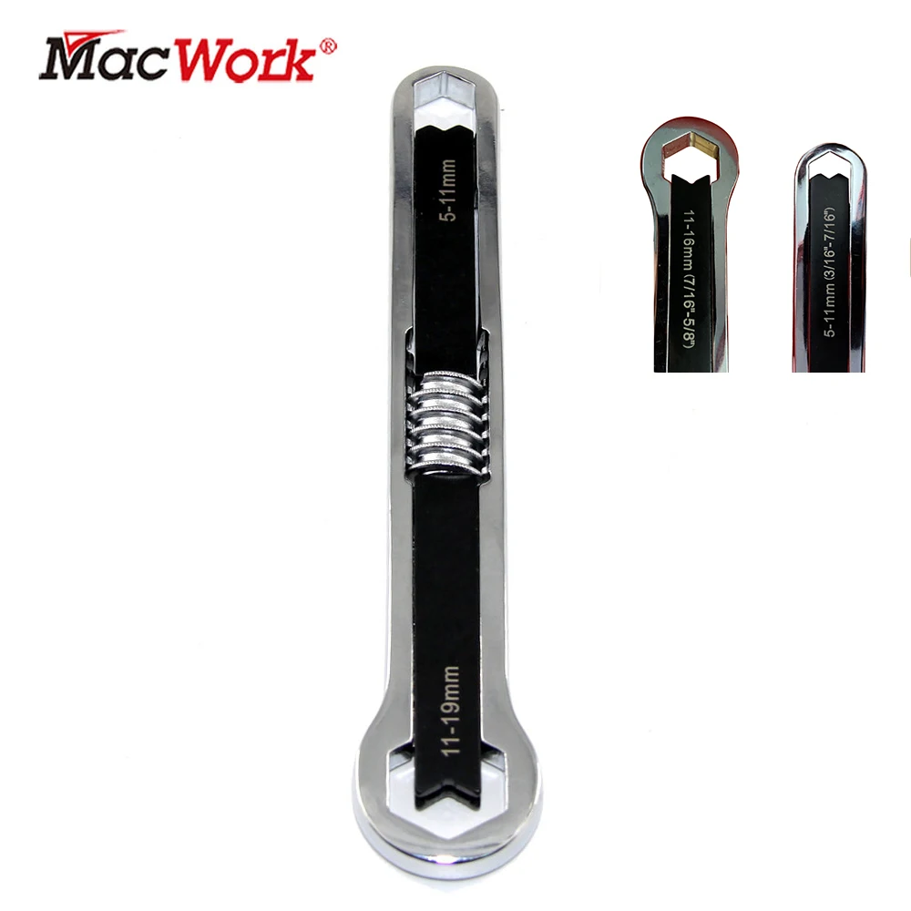 MacWork 7 дюймов 14 в 1, Универсальный Гаечный Ключ Torx 5-11 мм и 11-16 мм, Разводной Ключ с Двойной головкой, Многофункциональные Инструменты Для Ремонта автомобилей
