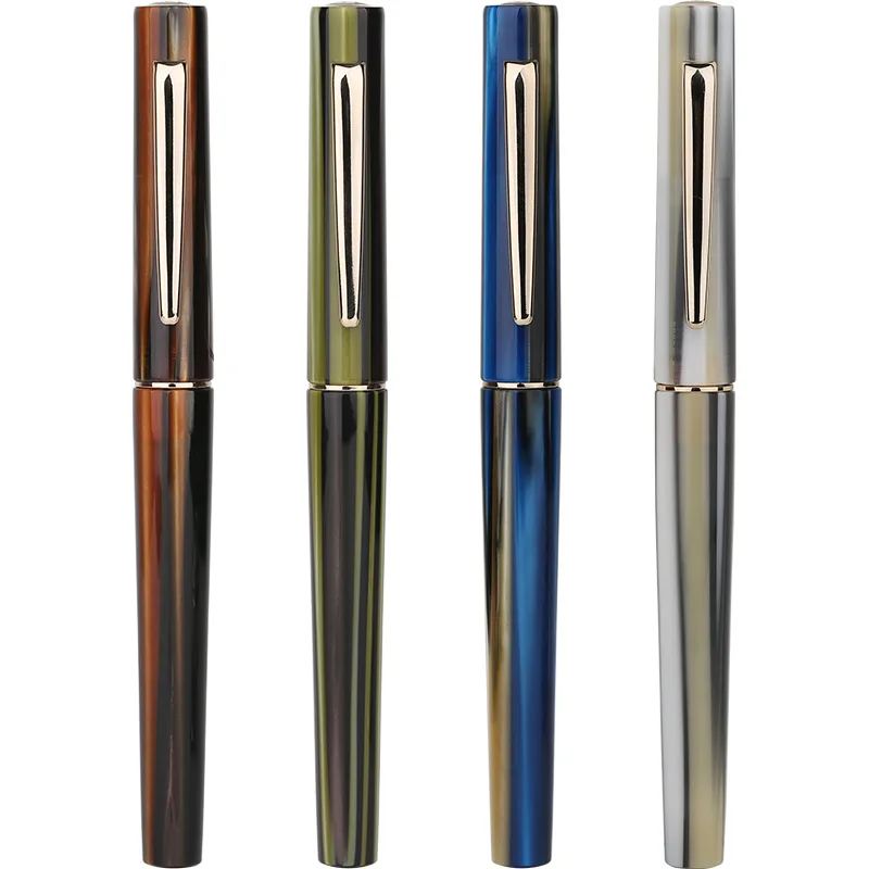 MAJOHN Finisher N3 Чернильная ручка в полоску из смолы для взрослых, Деловая Офисная Практика Письма, Позолоченная ручка Sharp в подарочной коробке
