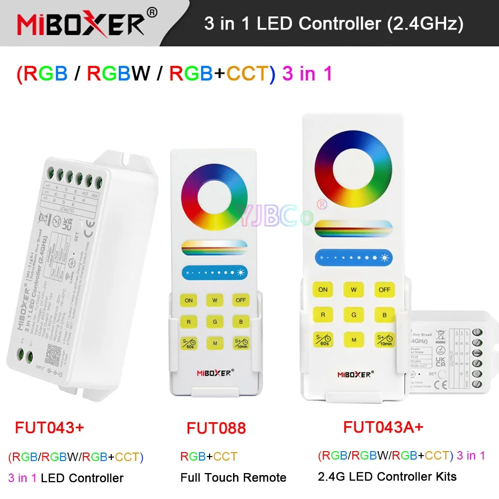 Miboxer (RGB RGBW RGB + CCT) 3 в 1 Контроллер Светодиодной Ленты DMX512 RGBCCT RF Пульт Дистанционного управления/2.4 G Шлюз управления Диммером света 12V 24V Max15A