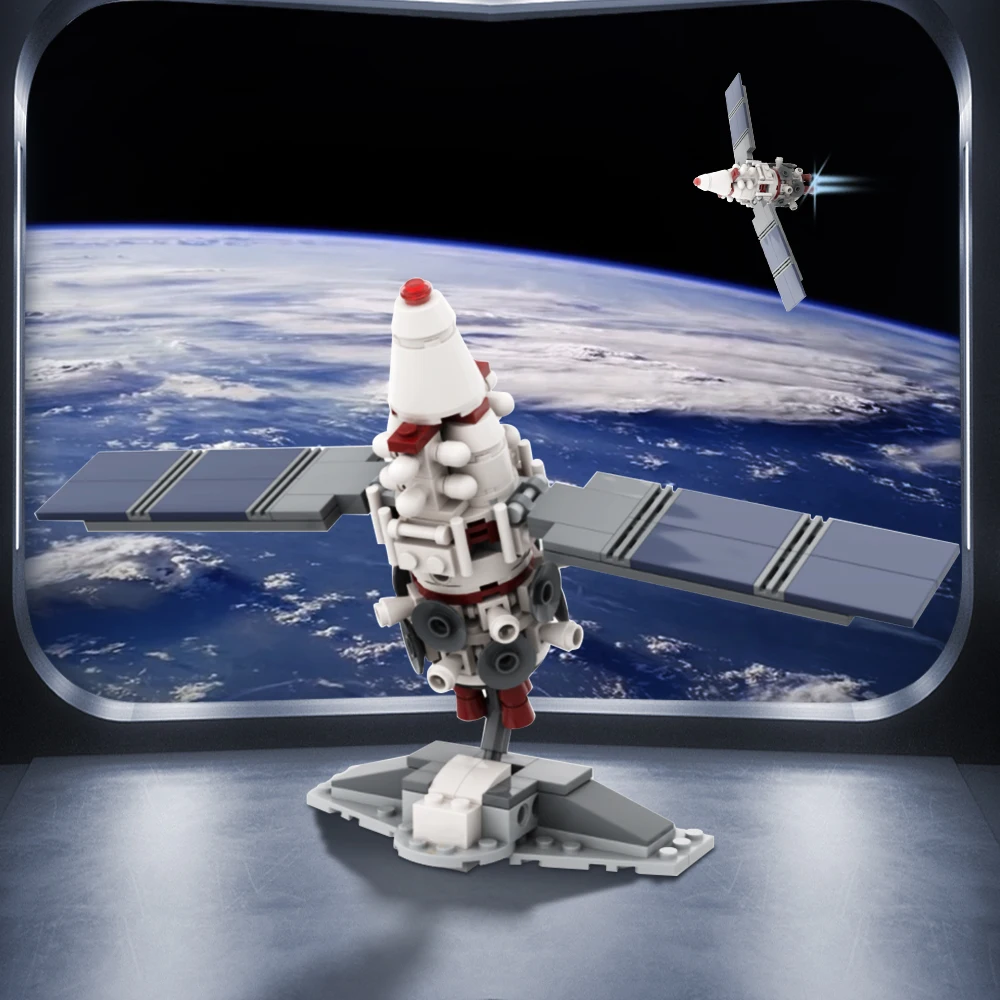 MOC-133939 Спутниковое Исследование Космоса Кирпичи Пусковая Установка Ракета Вселенная Аэрокосмический Строительный Блок Детская Игрушка Коллекция Подарков На День Рождения