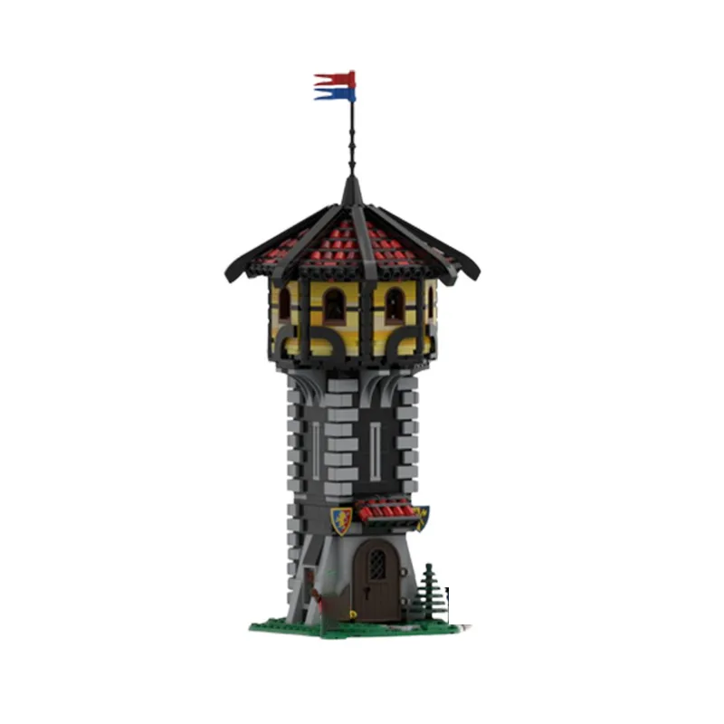 MOC Креативная Средневековая Черная Башня Архитектурная Модель Строительные Блоки Коллекция Кирпичей Brinquedos DIY Игрушки Для Детских подарков