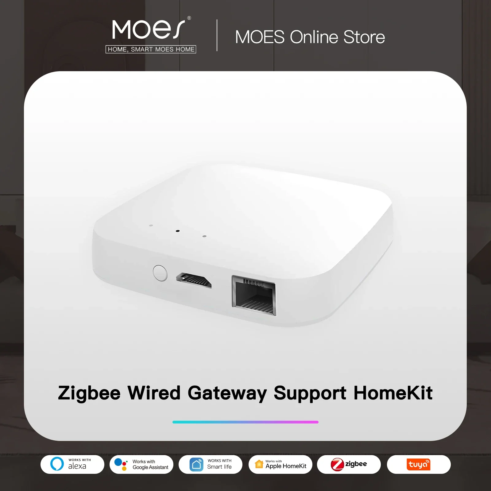 MOES Smart Zigbee Hub Работает с проводным шлюзом Homekit, дистанционным управлением мостом 