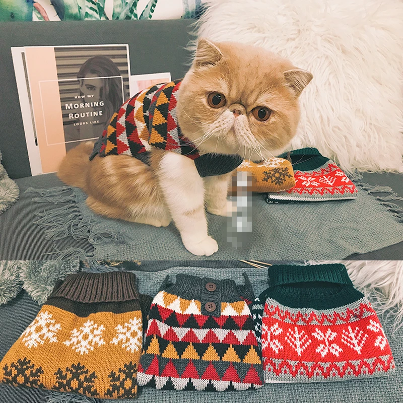 [MPK] Свитер для кошек и собак, одежда для домашних животных с пирамидальным дизайном