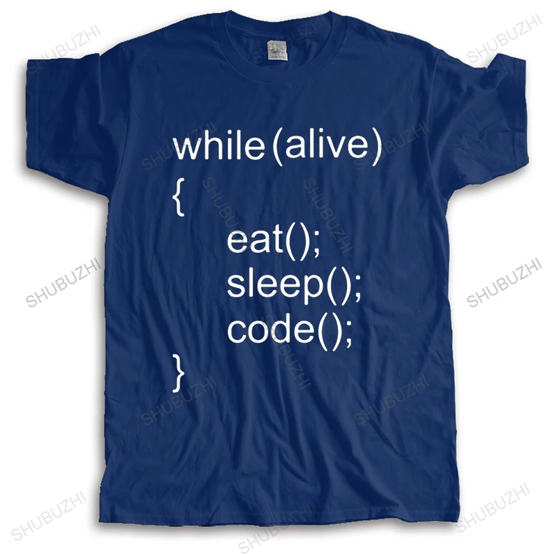 Omnitee Новая летняя мужская футболка While Alive Eat Sleep Code, Мужская хлопковая мода с коротким рукавом, футболки для Java-программистов, топы