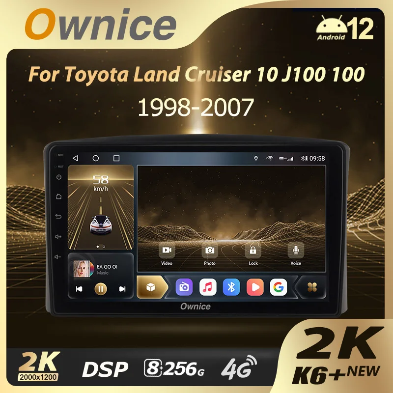 Ownice K6 + 2К для Toyota Land Cruiser 10 J100 100 1998-2007 Автомобильный Радио Мультимедийный Видеоплеер Навигация Стерео GPS Android12