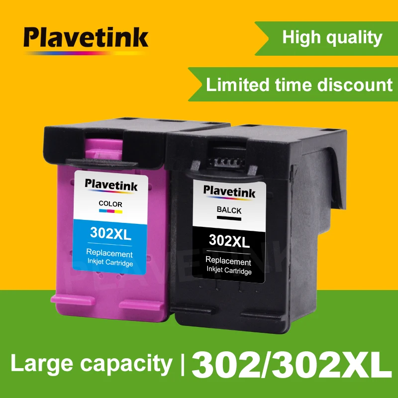 Plavetink для HP 302 302XL Замена заправленного совместимого чернильного картриджа для принтера Deskjet 1111 1112 2130 2135 1110 3630 3632