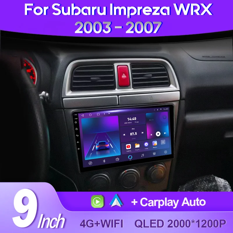 QSZN Для Subaru Impreza WRX 2003-2007 2K QLED Android 13 Автомобильный Радио Мультимедийный Видеоплеер GPS AI Voice CarPlay 4G Головное устройство