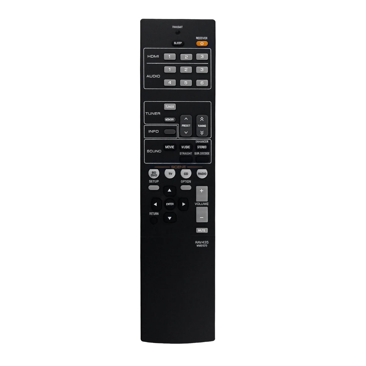 RAV435 WW51070 Замена Пульта Дистанционного управления для Домашнего Кинотеатра Yamaha Аудио/Видео Ресивер HTR-2064 YHT-196 HTR2064SZ NS-B20 NS-C20