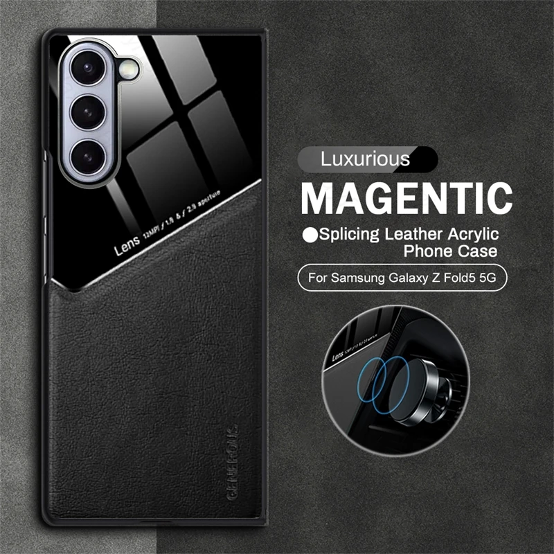 Samung ZFold5 Case Магнитная Кожаная Задняя Крышка Для Samsung Galaxy Z Fold5 5G Fold 5 SM-F946B 7,6 