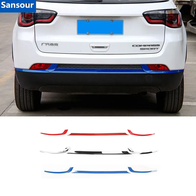 Sansour ABS Украшение экстерьера автомобиля Заднего Бампера Накладка Наклейки для Jeep Compass 2017 Up Для стайлинга автомобилей