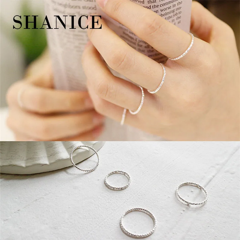 SHANICE Fine 925 Sterling Silver Twist Ring Простое Старинное Серебряное Тонкое Кольцо На Мизинец Для Женщин минималистичные Ювелирные Изделия