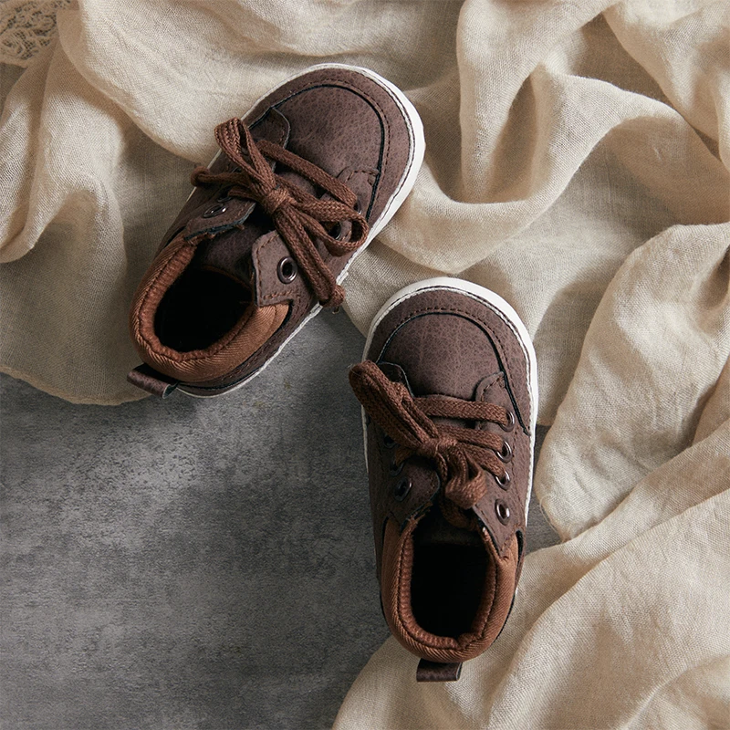 Suefunskry/ Детская повседневная обувь на мягкой подошве, первые ходунки на шнуровке, хлопковые нескользящие осенне-зимние теплые кроссовки для мальчиков и девочек