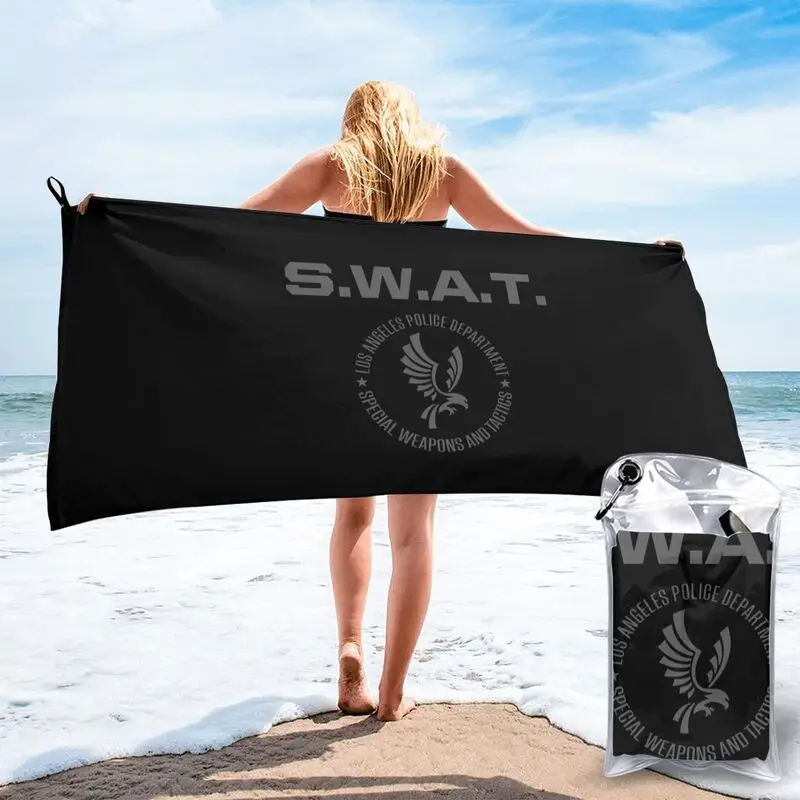 Swat Lapd Полиция Лос-Анджелеса Dep Сериал S.W.A.T., Вдохновленный Перезагрузкой, быстросохнущее Полотенце, Пляжное Одеяло Без ворса На Открытом воздухе