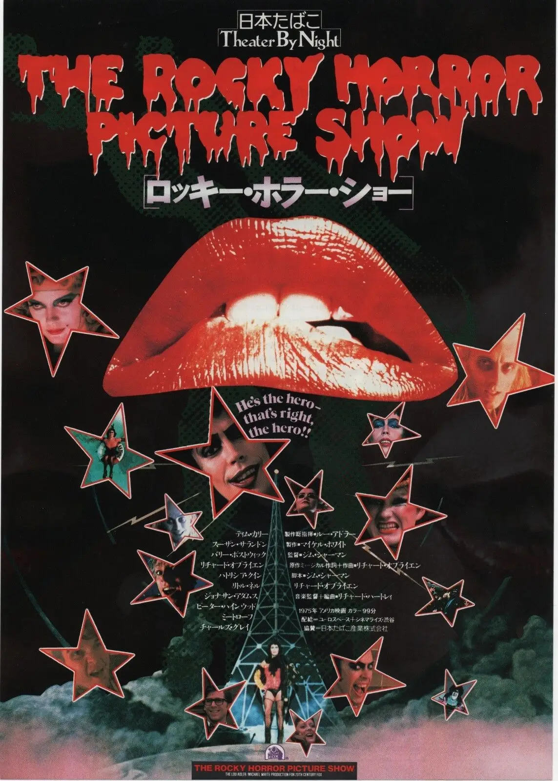 The Rocky Horror Picture Show 1975 Японский художественный фильм, шелковый плакат с принтом, домашний декор стен 24x36 дюймов