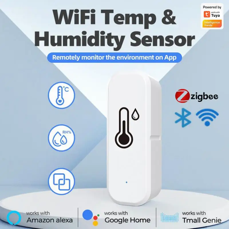 Tuya Smart Life Wifi/zigbee Умный датчик температуры и влажности, внутренний гигрометр, детектор термометров, Голосовая сигнализация для Google Home
