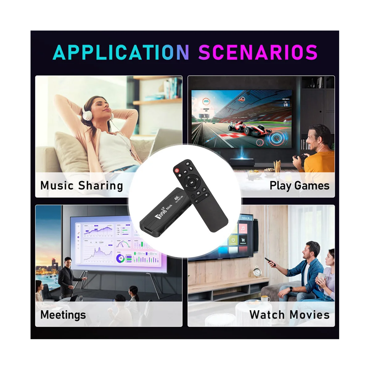 TV98 TV STICK 1G + 8G Android12.1 2,4 G 5G WiFi Android Smart TV BOX телеприставка 4K 60 кадров в секунду