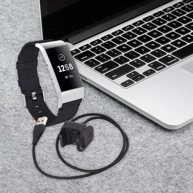 USB-Кабель Для Зарядки, Зажим Для Шнура 55 см/100 см, Стабильный Зарядный Браслет, Замена Адаптера для Смарт-Аксессуаров Fitbit Charge3