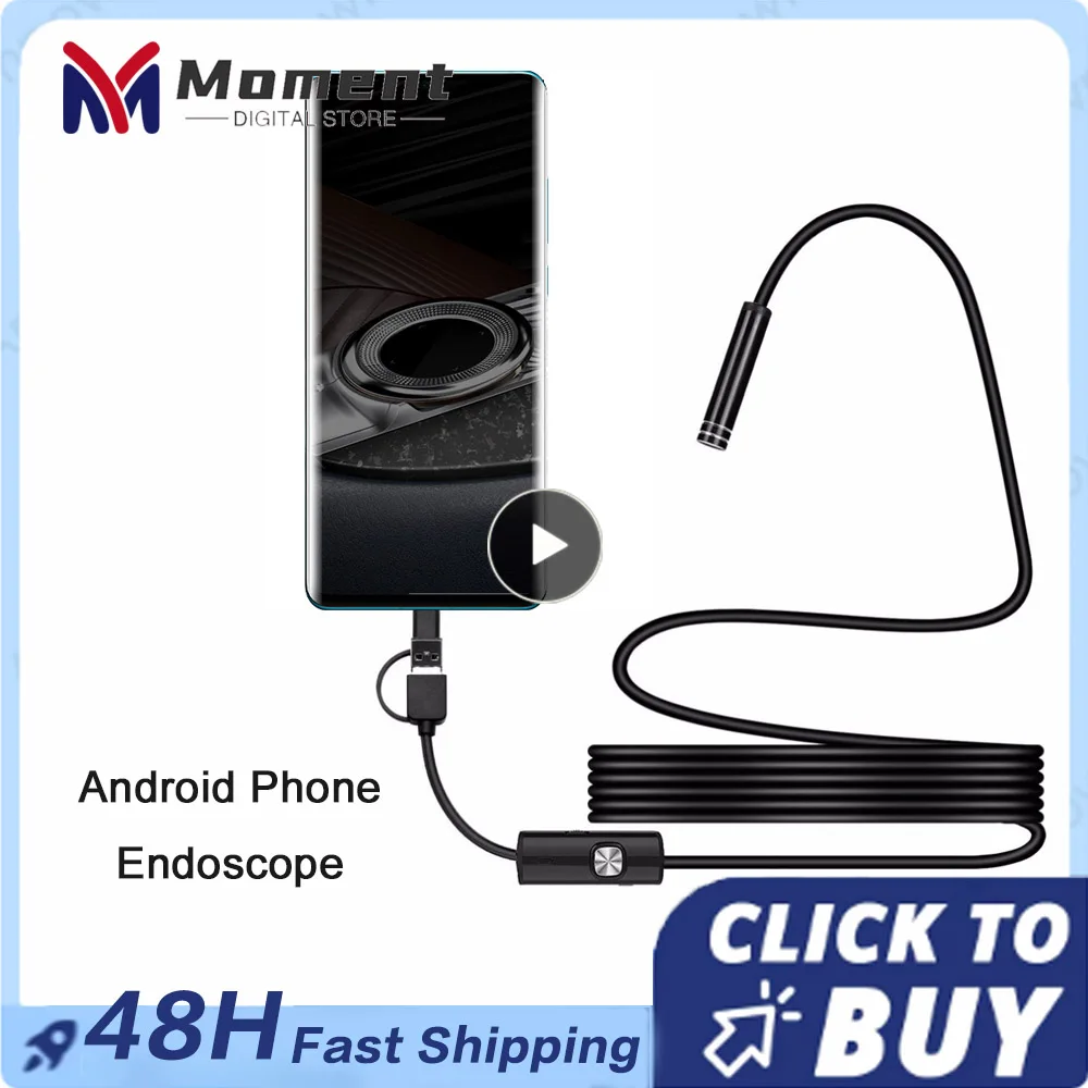USB-эндоскоп для Android, водонепроницаемые камеры для осмотра, Бороскоп, Гибкий кабель 5,5 мм 7 мм для телефона Android, ПК, ноутбука 6LED