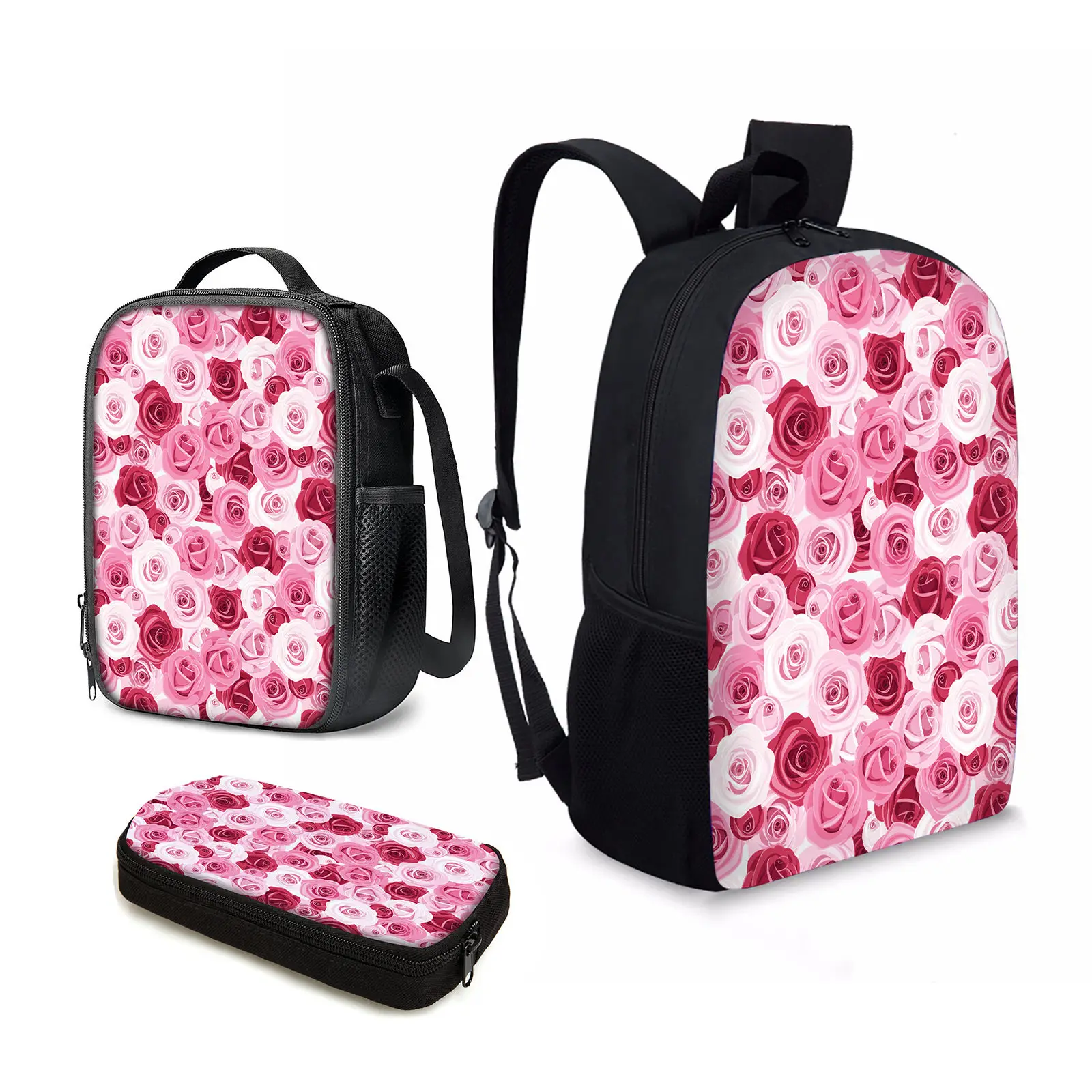 YIKELUO Rose /Молодежная молодежная сумка для ноутбука большой емкости, сумка для ноутбука с цветочным принтом, рюкзак, повседневный рюкзак
