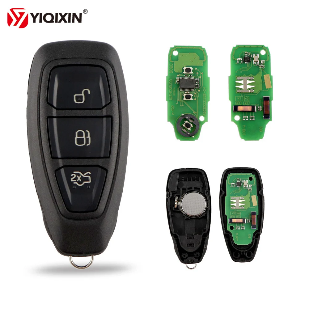 YIQIXIN 3 Кнопки Smart Remote Автомобильный Ключ Без Ключа Для Ford Mondeo Kuga Fiesta B-Max Focus C-Max 433 МГц 4D63 ID83 Чип KR55WK48801