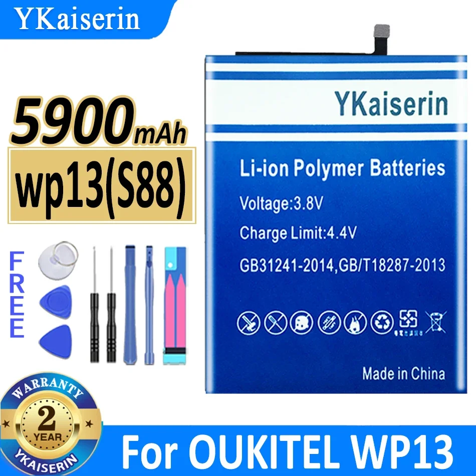 YKaiserin Новая Дата производства аккумулятора OUKITEL WP13 емкостью 5900 мАч С длительным временем ожидания и высокой емкостью для аккумулятора OUKITEL S88 Batterij