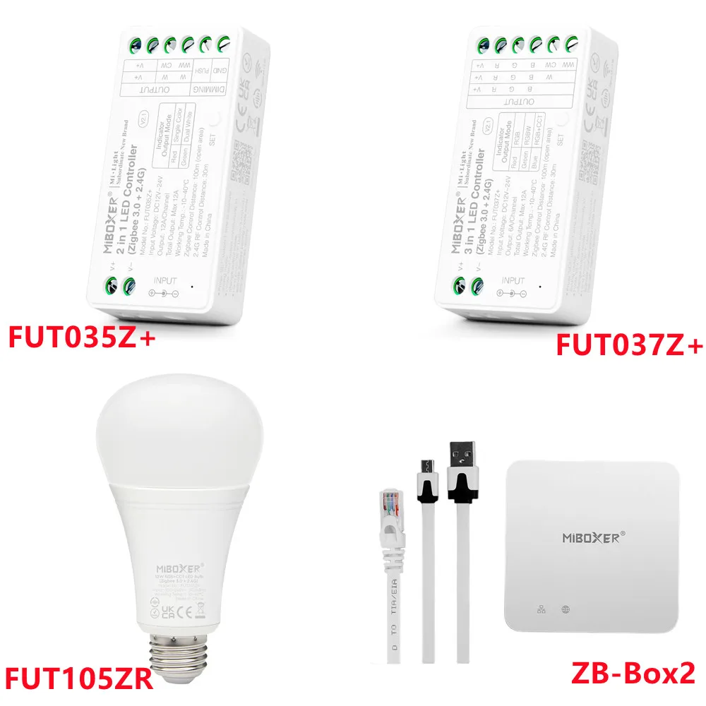 (Zigbee 3,0 + 2,4 Г) 12 Вт RGB + CCT Светодиодная лампа Проводной Шлюз 2 в 1/3 в 1 Контроллер для одноцветной/Двойной белой/RGB/RGBW/RGB + CCT ленты