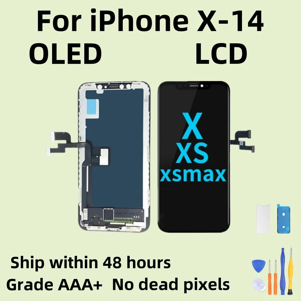 АААА + + + + OLED ЖК-дисплей Incell Для iPhone 11 12 Pro Max 13 Mini 14 Plus Дигитайзер ЖК-дисплея В сборе Для iPhone X XR XS Max