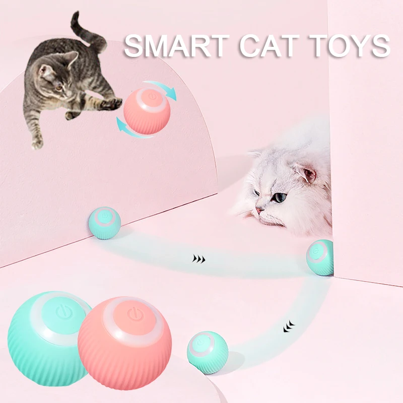 Автоматический катящийся мяч, умные игрушки для кошек, электрические игрушки для кошек, интерактивные для кошек, обучающие Щенка, игрушки для котенка, аксессуары для домашних животных