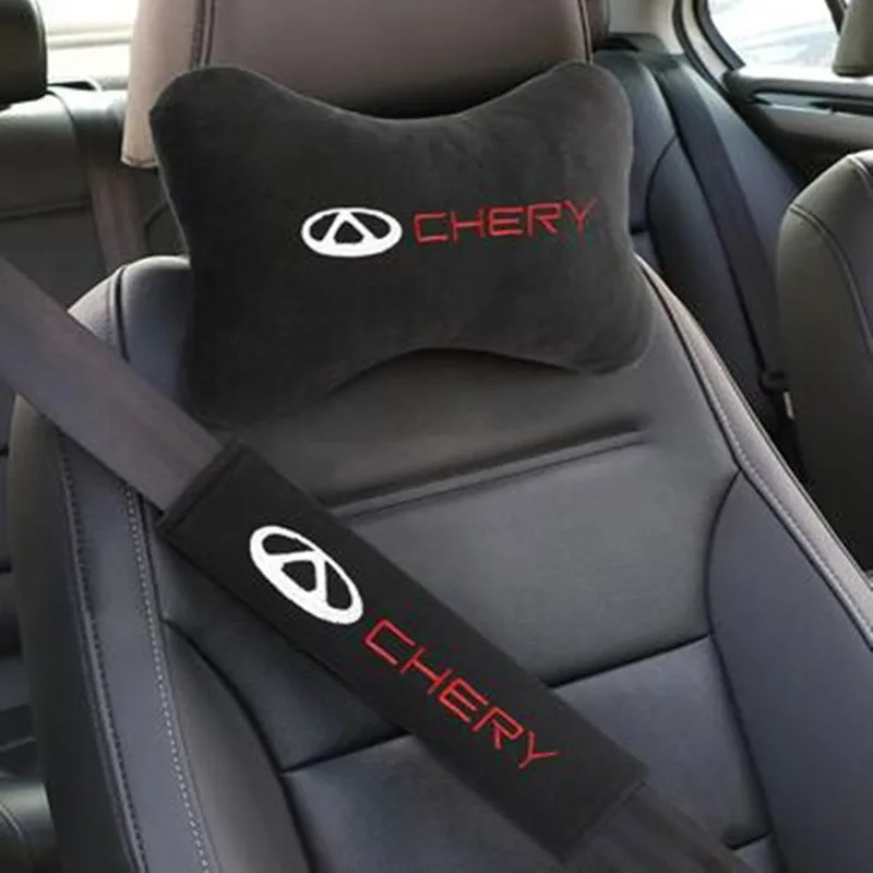 Автомобильная Подушка для шеи, подголовник и ремень безопасности, накладка на плечевой ремень для автоаксессуаров Chery (2шт)