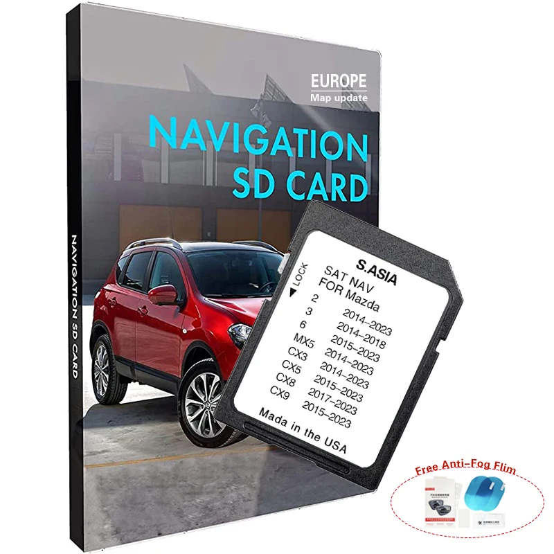 Автомобильная Система GPS Навигации Connect1 в Юго-Восточной Азии SD-Карта для Mazda 2/3/6/MX5/CX3/CX5/CX8/CX9 2023 года выпуска с Противотуманным Обзором