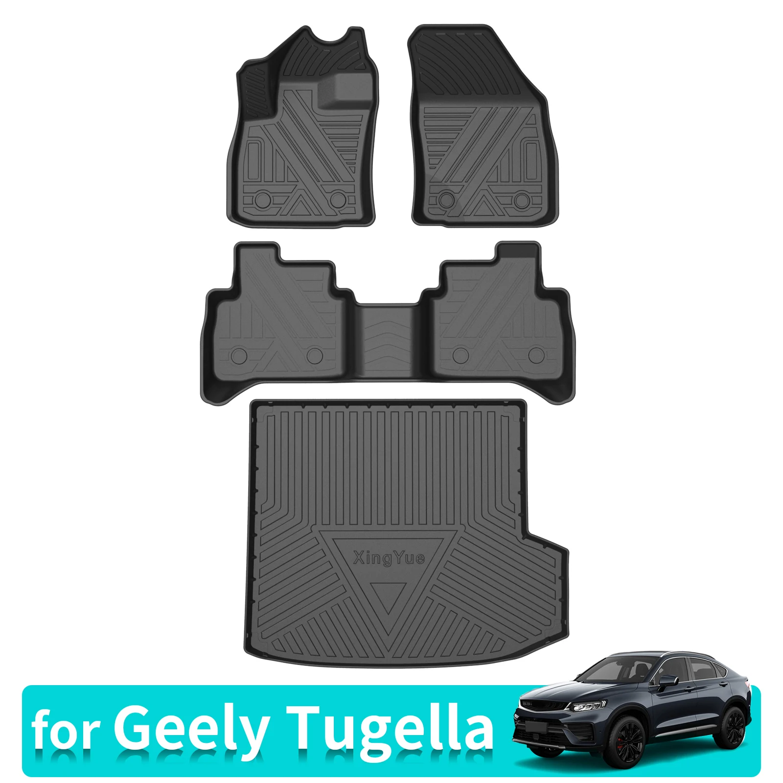 Автомобильные коврики для багажника Geely Tugella Carpet Водонепроницаемые Аксессуары для защиты левого руля TPE