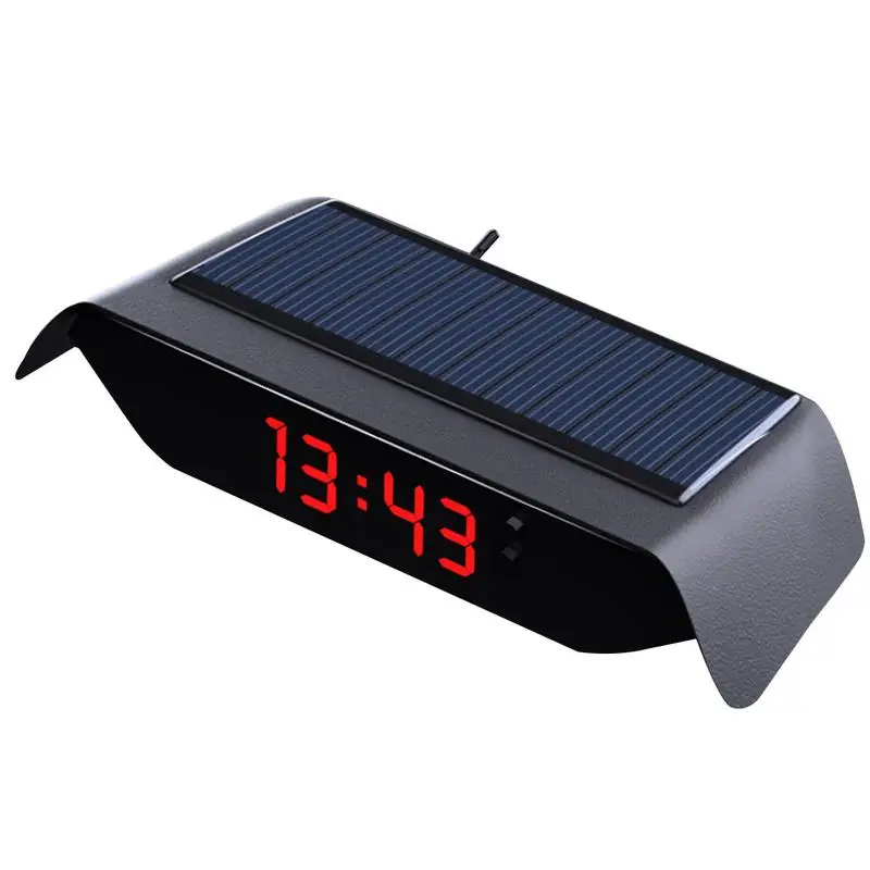 Автомобильные часы-термометр Универсальный Беспроводной автоматический HUD-дисплей с датой, временем, температурой, Приборная панель с солнечной батареей, заряжаемая через USB