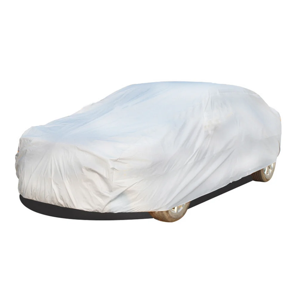 Автомобильный летний солнцезащитный пылезащитный чехол для автомобиля - размер L (серебристый)
