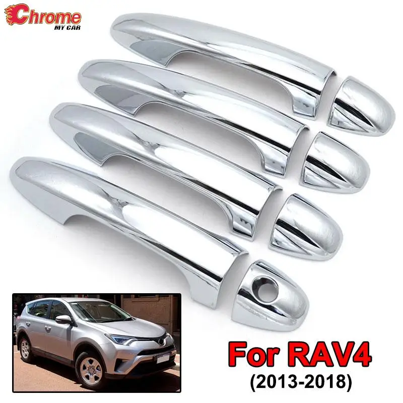 Автомобильный стайлинг, хромированная дверная ручка, защелка, накладка под молдинг, Защитная накладка для Toyota RAV4 2013 2014 2015 2016 2017 2018