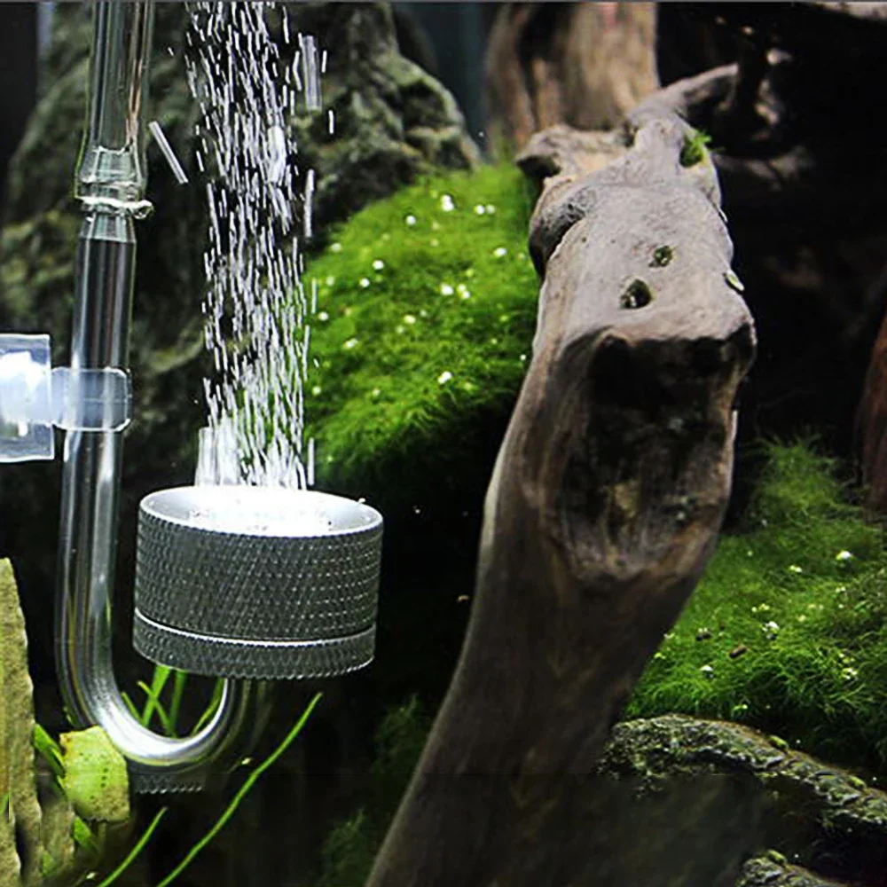 Аквариумный генератор CO2 для выращивания водных растений, диффузор CO2, серебристый распылитель для аквариумных пузырьков с присоской