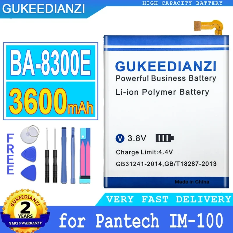 Аккумулятор GUKEEDIANZI для Pantech, Аккумулятор большой мощности, 3600 мАч, BA-8300E, BA8300E, IM-100, IM-100K, IM-100S