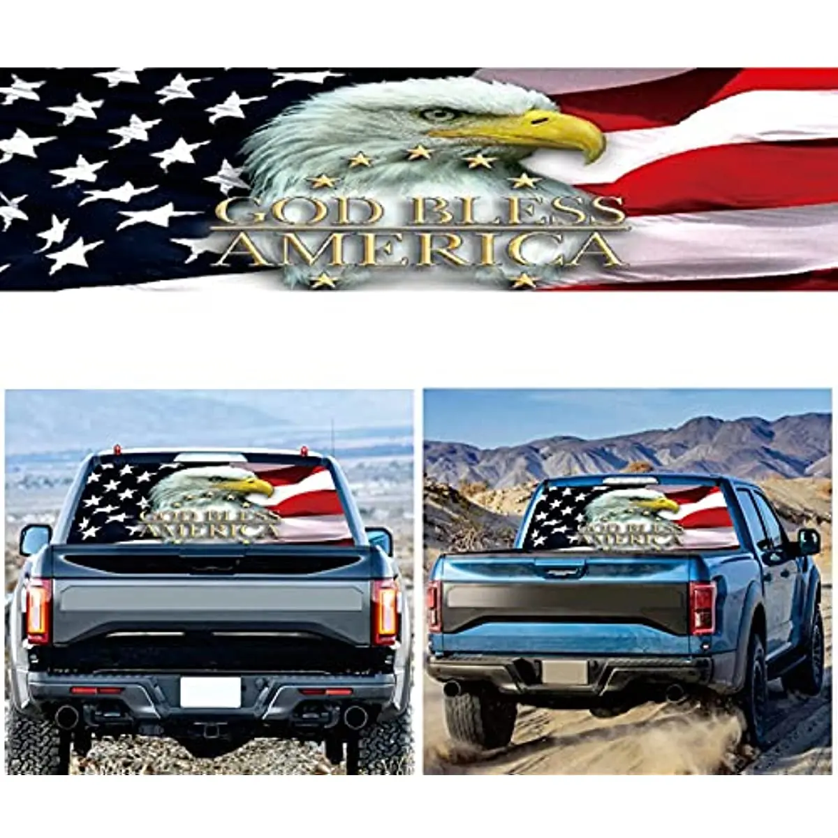 Американский флаг с белоголовым орланом 3D прозрачная наклейка на заднее стекло автомобиля Виниловая наклейка Наклейка на окно пикапа для Happy Hallow