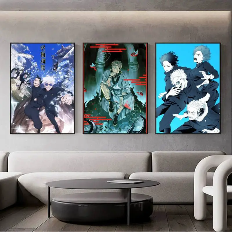Аниме J-Jujutsu-Kaisen Плакат Печатает Настенную Живопись Спальня Гостиная Настенный Бар Ресторан Наклейка Большая