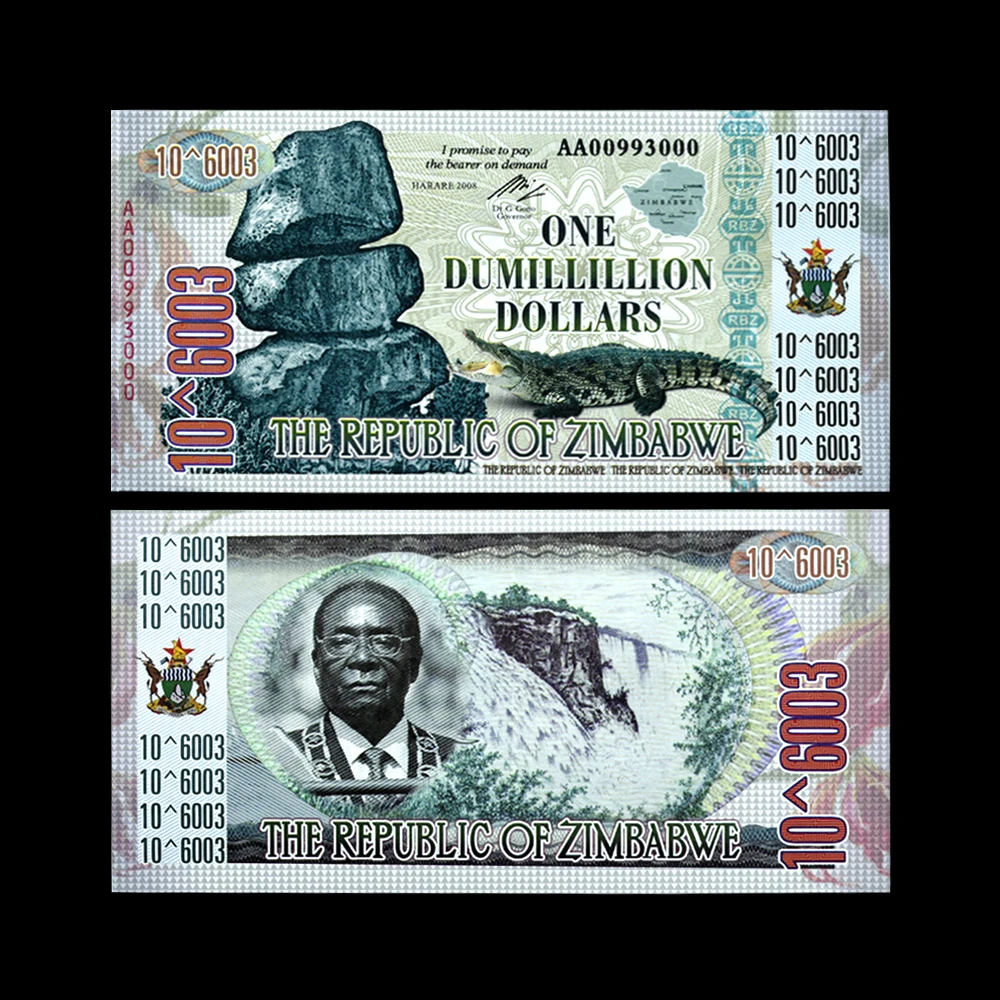 Африка Зимбабве Бумажные Банкноты стоимостью в один миллиард долларов, Памятные Банкноты с изображением Чирембы и крокодила, Предметы коллекционирования