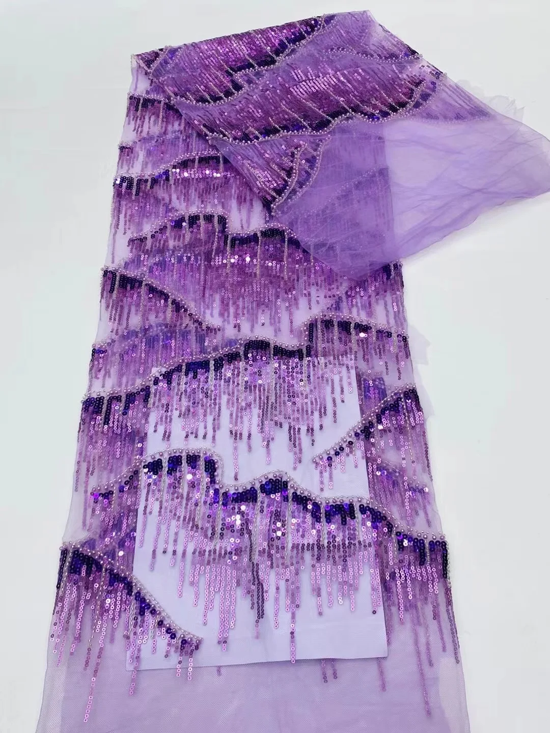 Африканская кружевная ткань с пайетками 2023 года, высококачественная 5 ярдов Сетчатая ткань с Нигерийской французской вышивкой для свадебного платья HXX5538